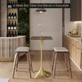 thumbnail image 6 of LeisureMod Verve Collection 24 Square Top Bar Height Table, Brushed Gold Base with Dark Maple MDF Top, 6 of 7