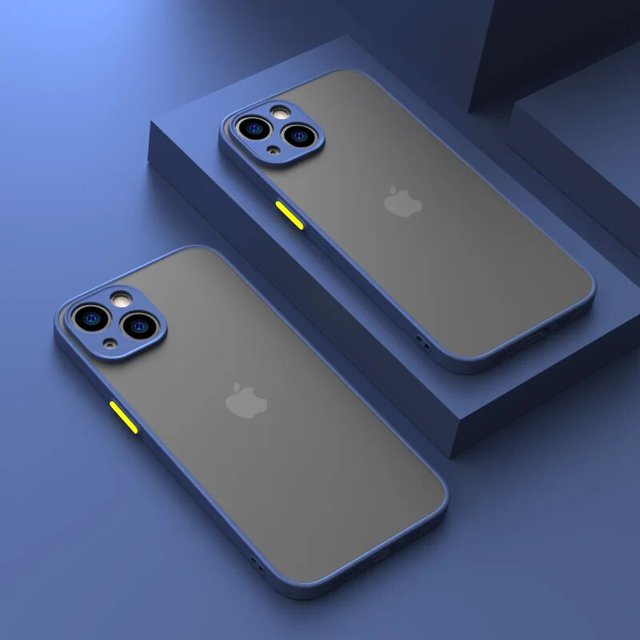 Shockproof Armor Matte Case For iPhone 15 14 13 Luxury Silicone Clear Hard PC Cover