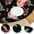 thumbnail image 4 of Round Fitted Tablecloth with Elastic Edges Fits 36"-44" Round Tables Pioneer Colorful Floral Waterproof Table Cover Washable Indoor and Outdoor for Party Kitchen Dinner Banquet Patio Picnic, 4 of 7