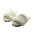 thumbnail image 4 of London Fog Womens Lilly Faux Fur Slide Slippers, 4 of 5