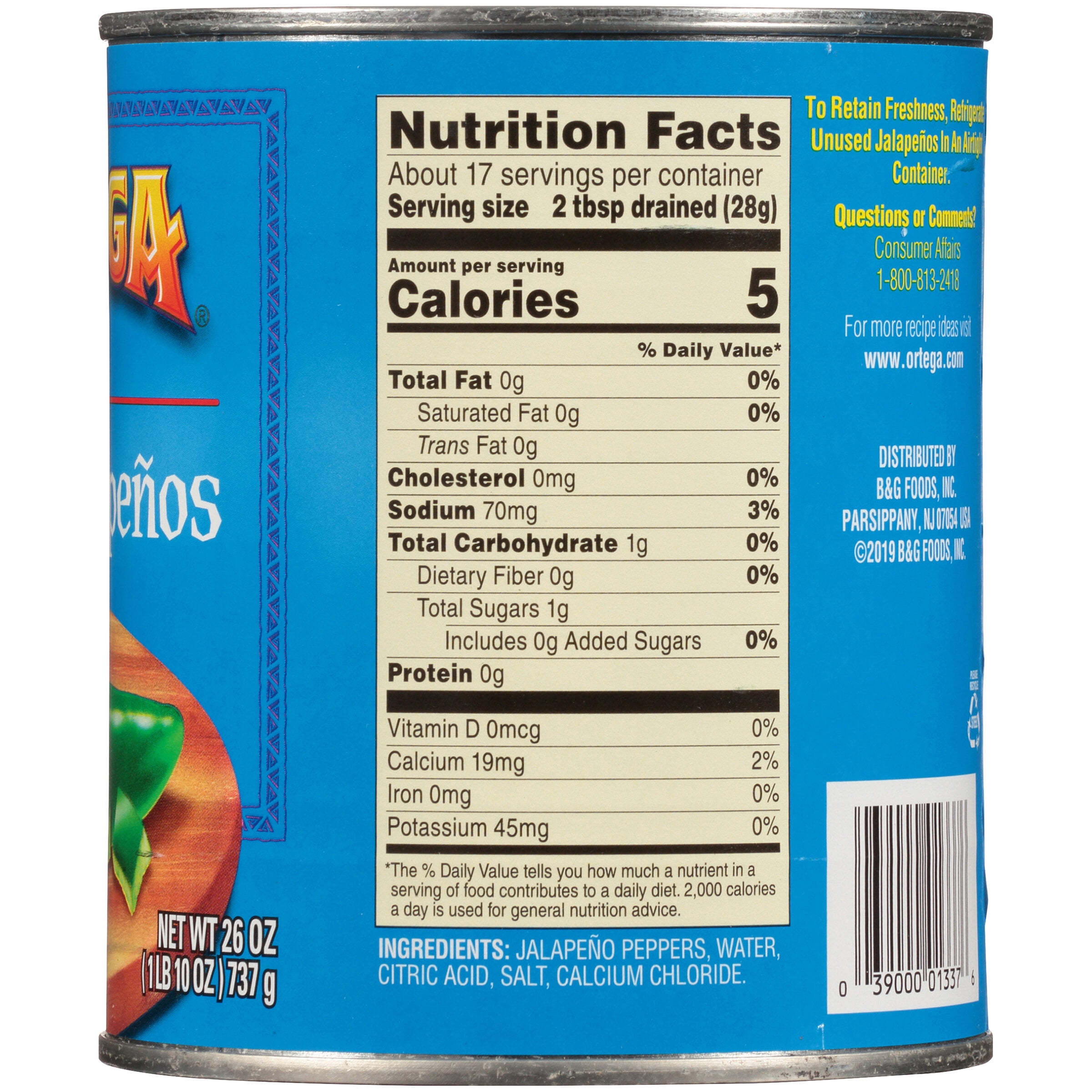 Ortega® Hot Diced Jalapenos 26 oz. Can