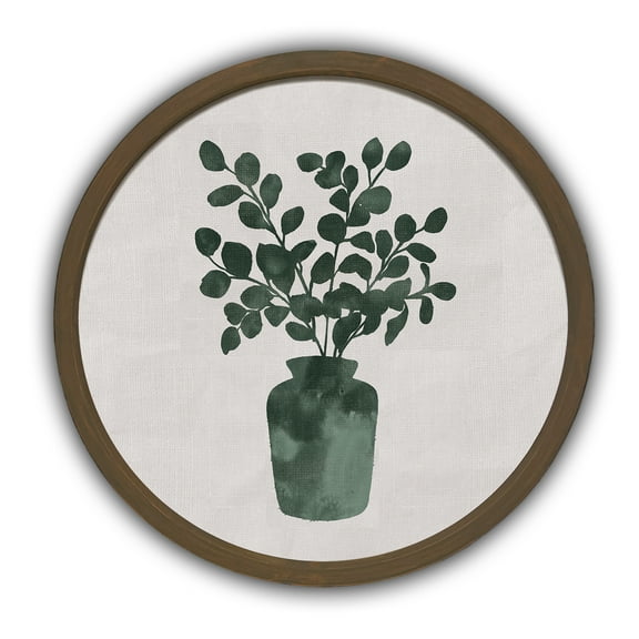 Creative Products Dried Eucalyptus 20 x 20 Round Brown Framed Print