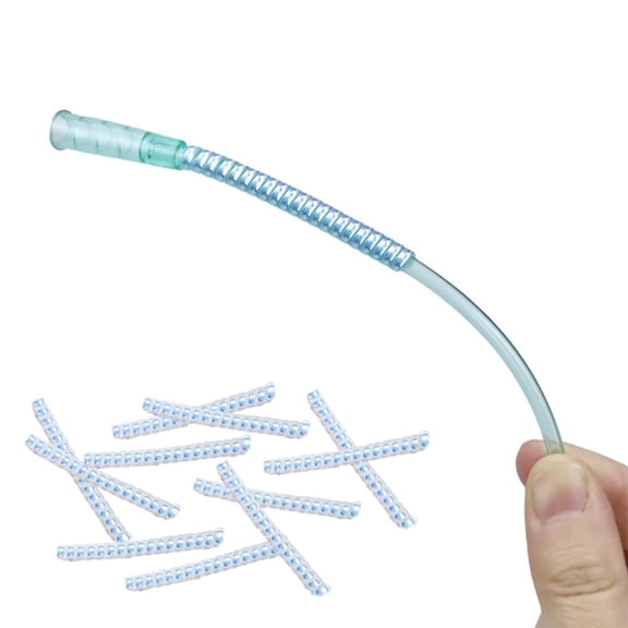 DUPAI 10Pcs Oxygen Tube Support Crimp Straighteners for Portable Concentrators Oxygen Tubing Accessories from Kinking (Anti-Kink Cpap Tube Holder,Silver)