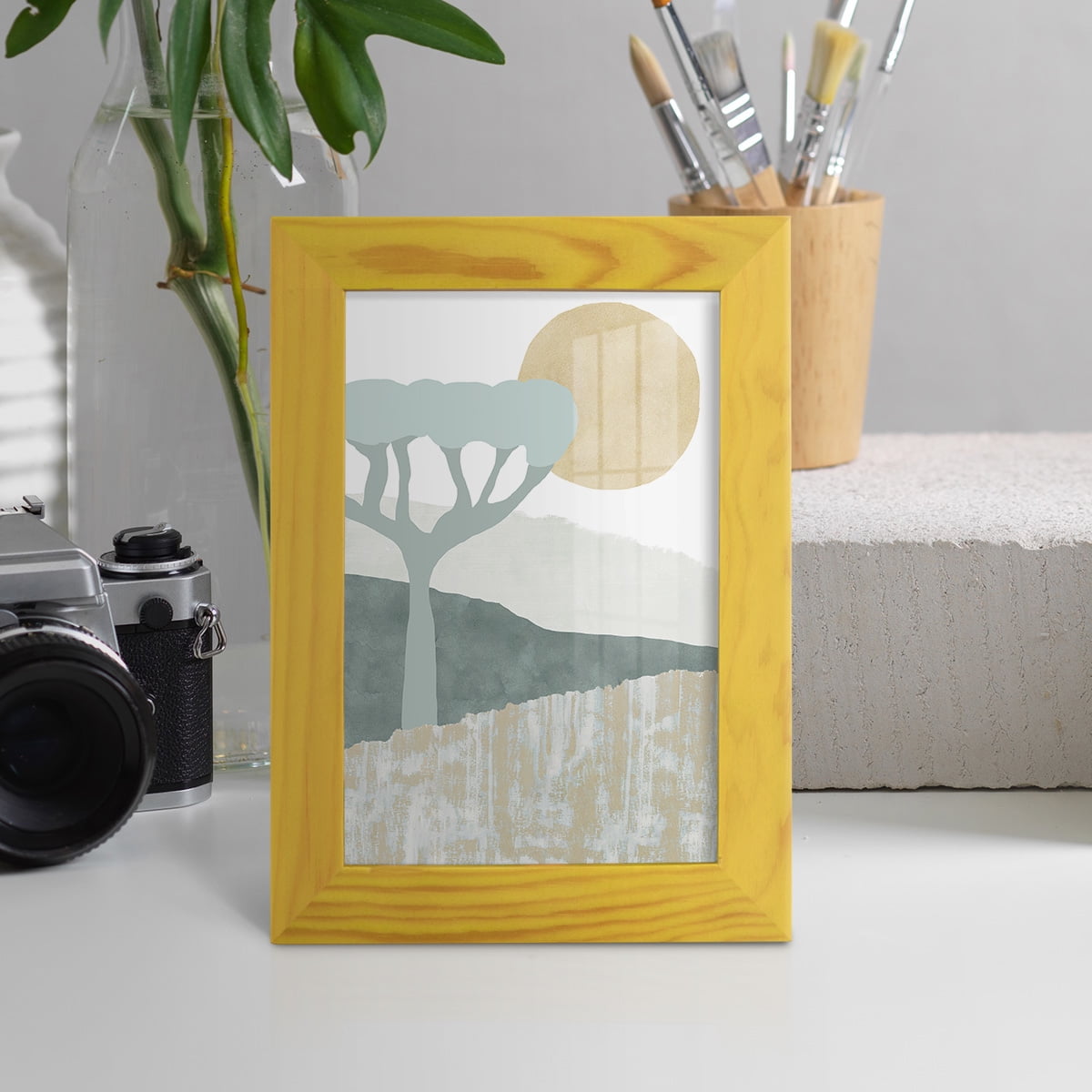 Ennerdale III - Framed Print w/glass - Sunflower Yellow