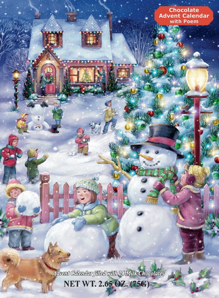 The Snowman And The Snow Dog Plush Christm... Milk Chocolate Advent Calendar 