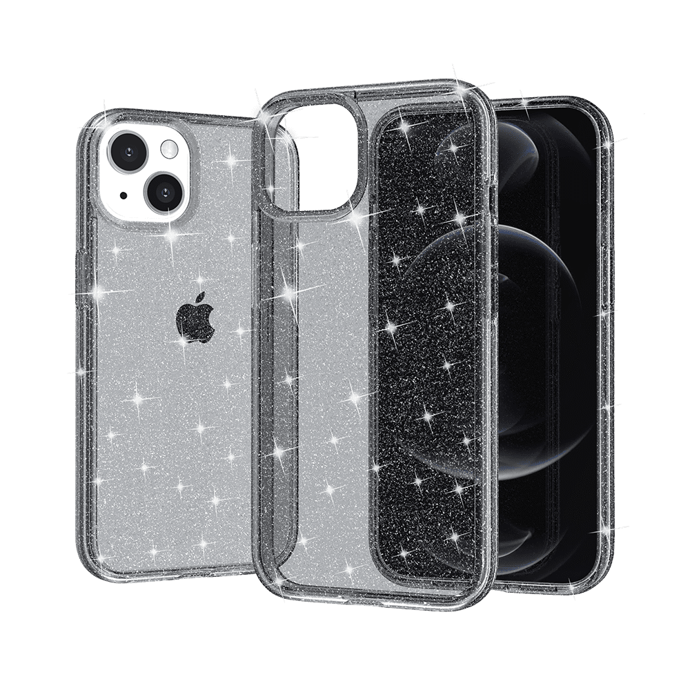 For Apple iPhone 16e Case, Transparent Glitter Shiny Sparkle