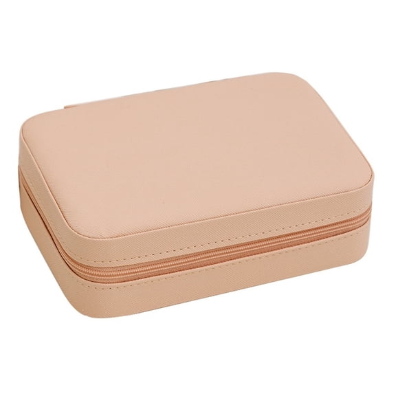 Travel Jewelry Box, PU Leather Portable Jewelry Case, Small Jewelry Boxes for Gifts, Travel Jewelry Organizer for Women Rings Earrings Necklaces Bracelets, cherry blossom pink