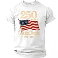 thumbnail image 2 of Men's 250th America Anniversary Shirt 250 Years of Freedom American Flag Patriotic Shirt Casual Short Sleeve Tops, 2 of 4