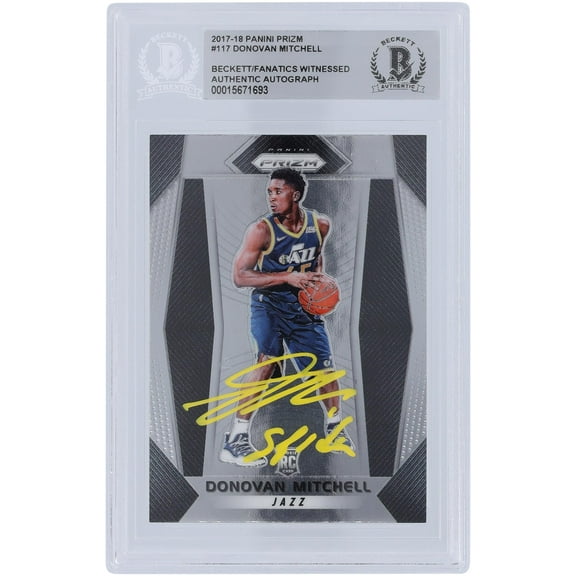 Donovan Mitchell Utah Jazz Autographed 2017-18 Panini Prizm #117 Beckett Fanatics Witnessed Authenticated Rookie Card with "SPIDA" Inscription - Fanatics Authentic Certified
