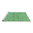 thumbnail image 2 of Ahgly Company Machine Washable Indoor Square Solid Turquoise Blue Modern Area Rugs, 7' Square, 2 of 4
