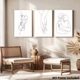 thumbnail image 2 of 3pcs Decorative Painting, 2D Frameless Canvas Print, High Definition Quality, 3pcs Set of Modern Line Art Couple Embrace Canvas Print - Frameless Wall Decoration, Suitable for Bedroom, Living Room,, 2 of 4