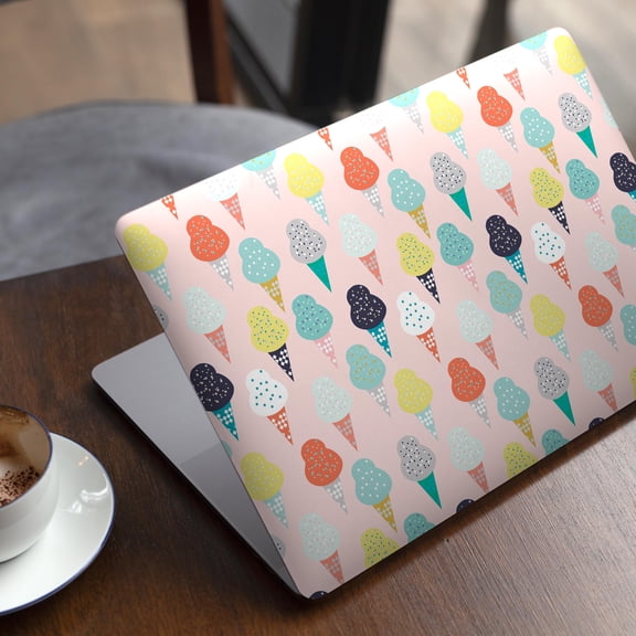 DesignSkinz The All Over Pink Ice Cream Cone Pattern Full-Body Skin Decal Wrap Cover for MacBook 12" Retina (A1534)