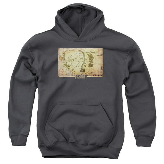 The Hobbit - Middle Earth Map - Youth Hooded Sweatshirt - Medium