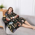thumbnail image 5 of Oversized Wearable Blanket Hoodie,Red Mushroom Flower Black Pattern Sherpa Blanket Hoodie with Super Pockets,Super Warm Fuzzy Pullover for Women & Men, 5 of 6