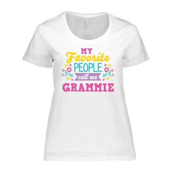 Inktastic My Favorite People Call Me Grammie with Flowers Women's Plus Size T-Shirt