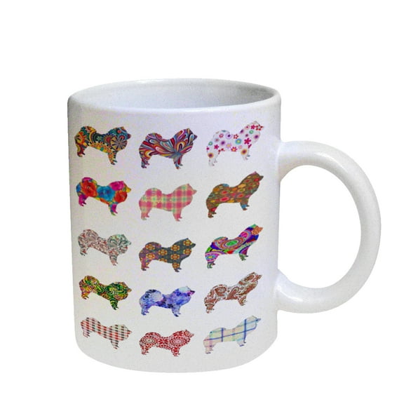 KuzmarK Coffee Cup Mug Pearl Iridescent White - Chow Chow Dog