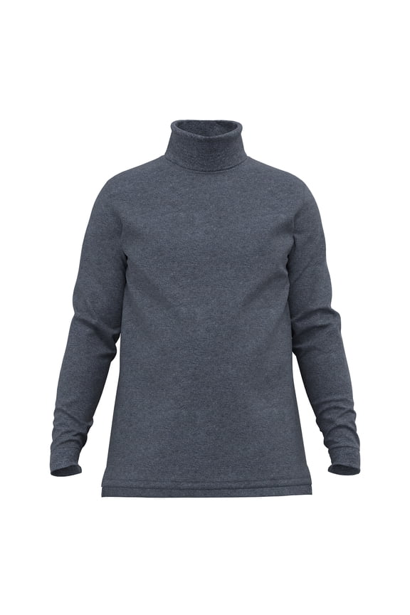 Men's 100% Interlock Knit Combed Cotton Super-Soft Pre-Washed Ski Casual Droptail Turtleneck Pullover Sweater