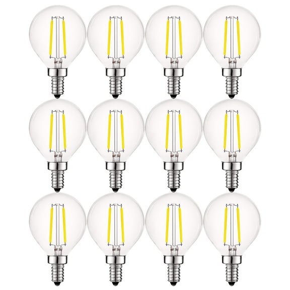 Luxrite G16.5 Edison Dimmable E12 LED Globe Light Bulbs, 4W=40W, 5000K Bright White, 400 Lumens 12-Pack