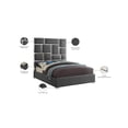 thumbnail image 2 of Meridian Furniture Milan Solid Wood and Faux Leather King Bed in Gray, 2 of 5