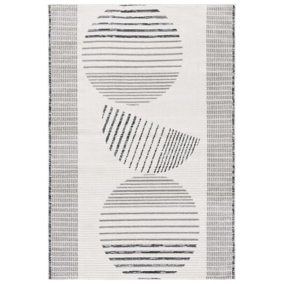 SAFAVIEH Alamo Eveleen Geometric Area Rug, Ivory/Grey, 5'3" x 7'6"