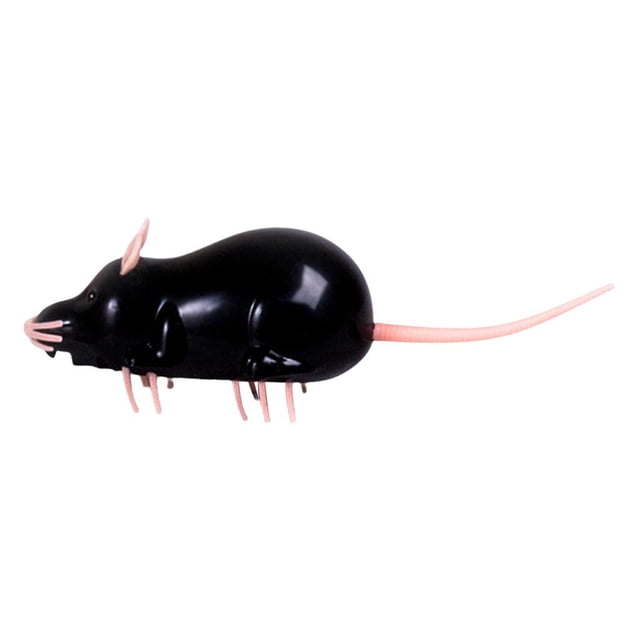 Juguete para gatos con divertido juego interactivo Ratón electrónico de rata Negro