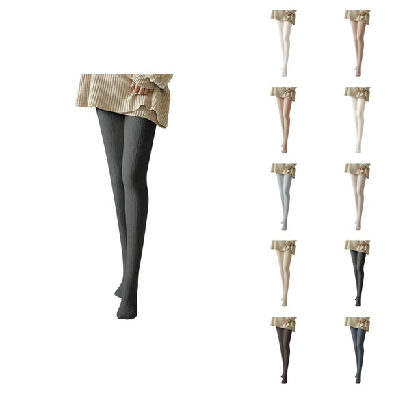 Women'S Tights 2026 Fall Winter Cute Cable Knit Soft Pantyhose Stockings Leggings Opaque Tights