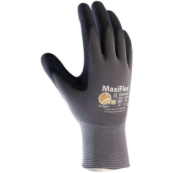 MaxiFlex Ultimate 34-874/M Seamless Knit Nylon/Lycra Glove with Nitrile Coated Micro-Foam Grip on Full Hand - 3 Pack