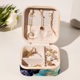 thumbnail image 6 of Sea Horse Travel Portable Square Jewelry Box Organizer Earring Necklace Bracelet Holder Decorative Display Case Stand Storage Box, 6 of 6