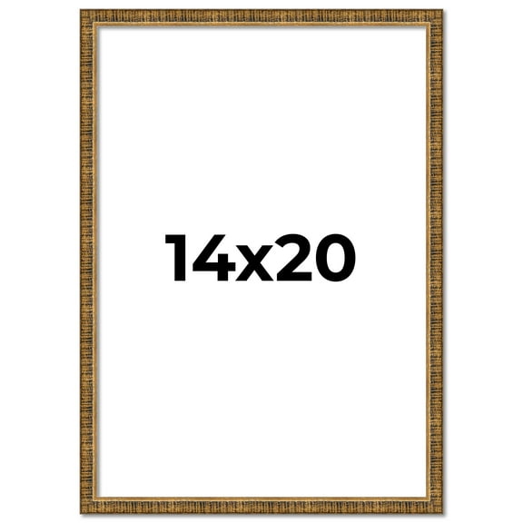 14x20 Frame Gold Picture Frame - Complete Modern Photo Frame Includes UV Acrylic Shatter Guard