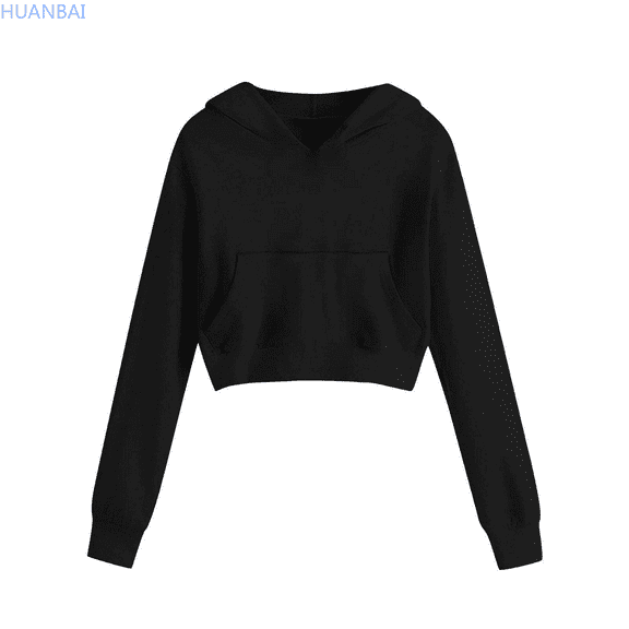 HUANBAI Girls Solid Pullover Hoodie With A Hood Long Sleeve Drawstring Pocket Sports Hoodie Crewneck Loose Sweatshirt 110