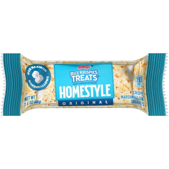 Rice Krispies Treats Homestyle Original Chewy Crispy Marshmallow Squares, Kids Snacks, 1.6 oz