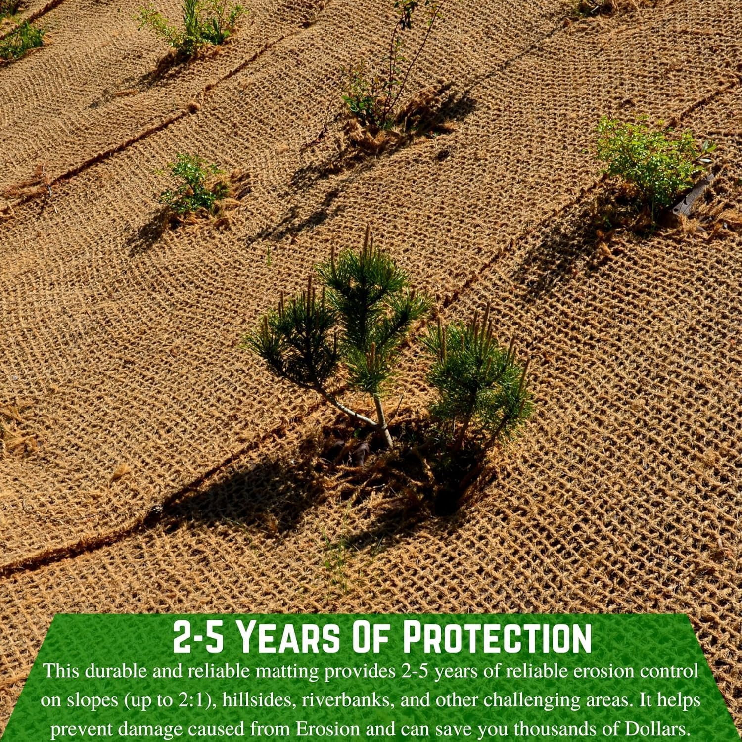 Farm Plastic Supply - 700 Gram Coir Erosion Control Matting - 100% Biodegradable