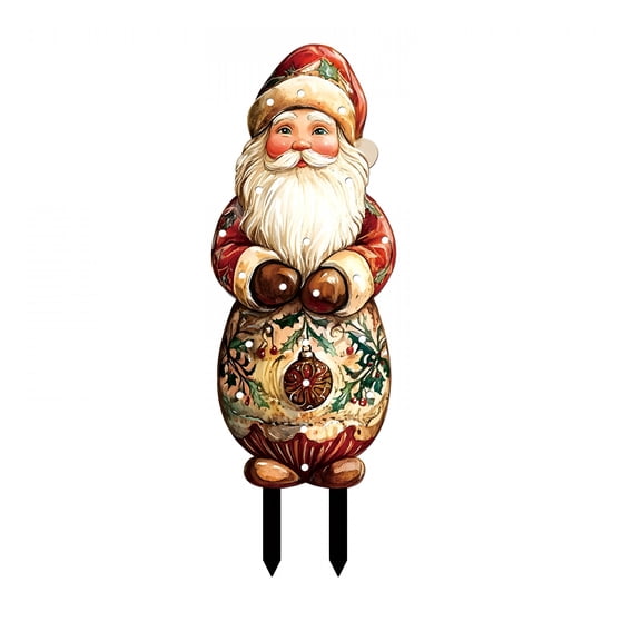 HIBIBUD 2026 New Christmas Decorations Outdoor Lighted Up Xmas Yard Signs with Stakes and Light String Outside Christmas Decor for Holiday Lawn Garden (Santa, Cute Style)