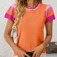 thumbnail image 2 of Women Blouses for Work Short Sleeve T-Shirts Loose Fit V Neck Summer Chic Clothes for Women Over 50 Clearance Deals, 2 of 7