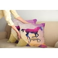 thumbnail image 3 of Ambesonne Abstract Throw Pillow Cover 2 Pack, Geometric Horse Animal, 16", Cream Pink Purple, 3 of 6