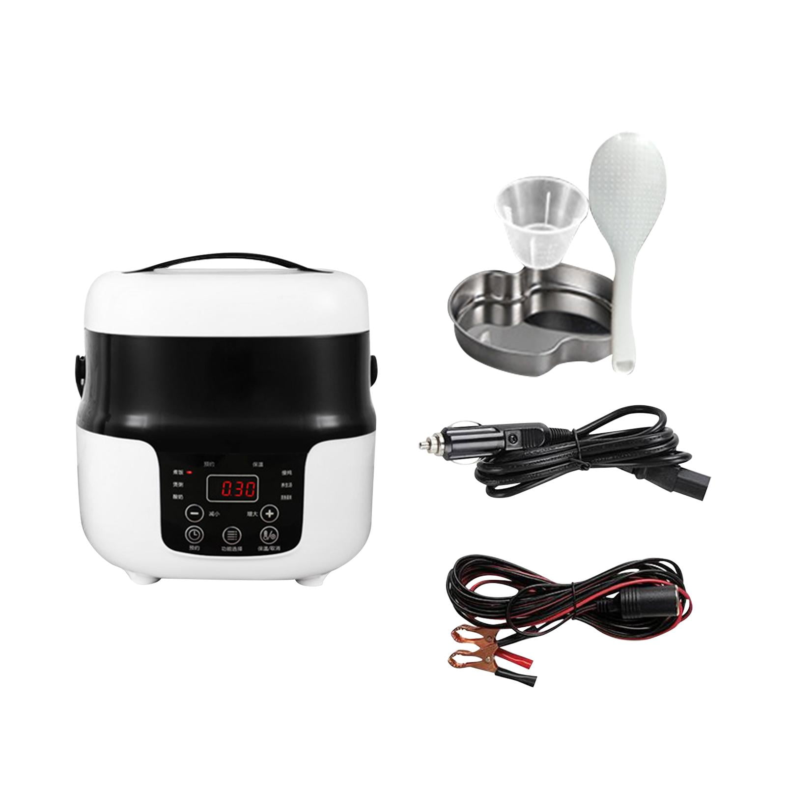Fiocias 24V 220V Portable Car 2L Electric Rice Cooker Food Steamer 7.8x7.8inch Leakproof