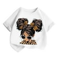 thumbnail image 3 of Curuila Kid Girls Tops Cartoon Print Crew Neck Short Sleeve Tee Summer Casual Loose T Shirt White Size 2-4 Years, 3 of 5