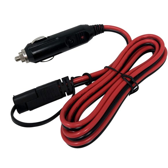 Tetra-Teknica MotoBasics Series SAM-01 Allume-Cigare 12V Adaptateur Mâle pour 2 Broches SAE Déconnexion Rapide, 5 Pieds, Fil de Cuivre 16AWG, Fusible 10A 250V