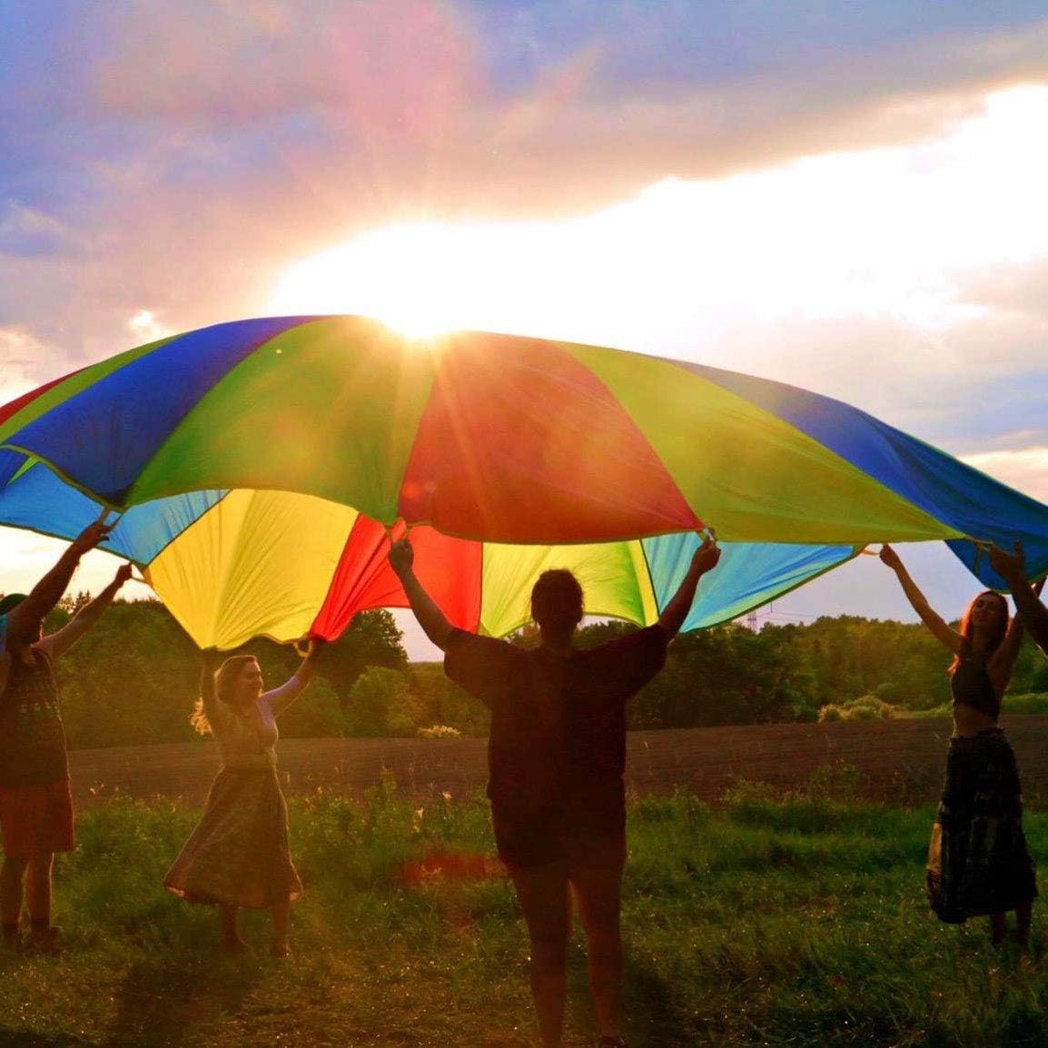 Play Parachute for Kids Tent Cooperative Team Building Birthday Games (20ft)