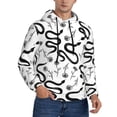 thumbnail image 2 of Naloa Hand Drawn Snake Men's Casual Hooded Collar Drawstring Hoodies Pullover Sweatshirts Casual Long Sleeve Shirts-X-Large, 2 of 7