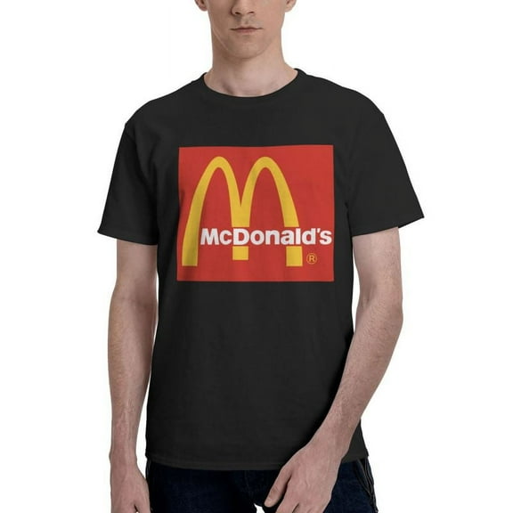 Mcdonald'S Logo Men'S Basic Short Sleeve T-Shirt Fashion Black Small
