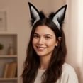 thumbnail image 5 of Wolf Fox Ears Headband Furry Animal Ear Hairband Animal Hair Hoop Animal Headwear Head Accessories for Anime Dress, 5 of 7