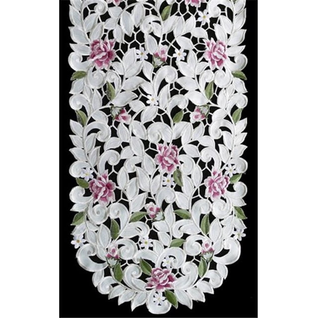 Sinobrite H7662-RS Violet Chalet Rose Ronde Napperon- 24 Po.
