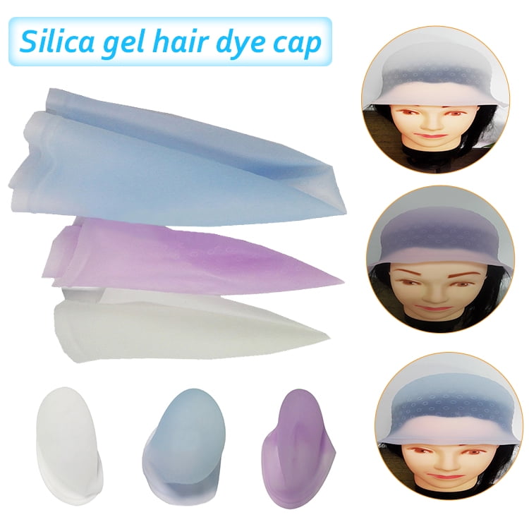 3 Pcs Silicone Highlight Cap Reble Hair Coloring Dye Cap for Women Girls Men Dyeing New 3 Pcs Silicone Highlight Cap Reble Hair Coloring Dye Cap for Women Girls Men Dyeing New