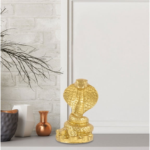 NUOLUX Elegant Golden Resin Snake Figurine, Compact and Delicate Animal Statue for Desktop Decoration