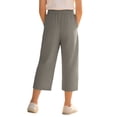 thumbnail image 7 of Twczz Girls Capris with Pockets- Casual Tie Front Summer Elastic Waist Kids Beach Pants Gray Size 12, 7 of 7