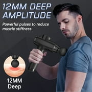 Cshidworld Deep Tissue Massage Gun, Fascia Gun for Body Pain Relief, 10 Replacement Heads, Impact Back Massager Gun with 30 Speeds and LED Screen, Black