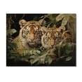thumbnail image 3 of Designart "Tigers In Asian Painting III" Asian Print on Natural Pine Wood, 3 of 5