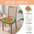 thumbnail image 2 of Colorful Tie Dye Rainbow Pattern Seat Covers for Dining Room Chairs Set Of 4,Stretch Printed Washable Chair Seat Cover with Elastic Ties and Button,Removable Waterproof Couch Cushion Covers, 2 of 6