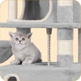 thumbnail image 5 of Cat Tree, 62.6‑Inch Tall Multi‑Level Cat Tower for Indoor Cats with Scratching Posts, Platforms, Cat Caves and Hanging Basket, Light Gray, 5 of 14
